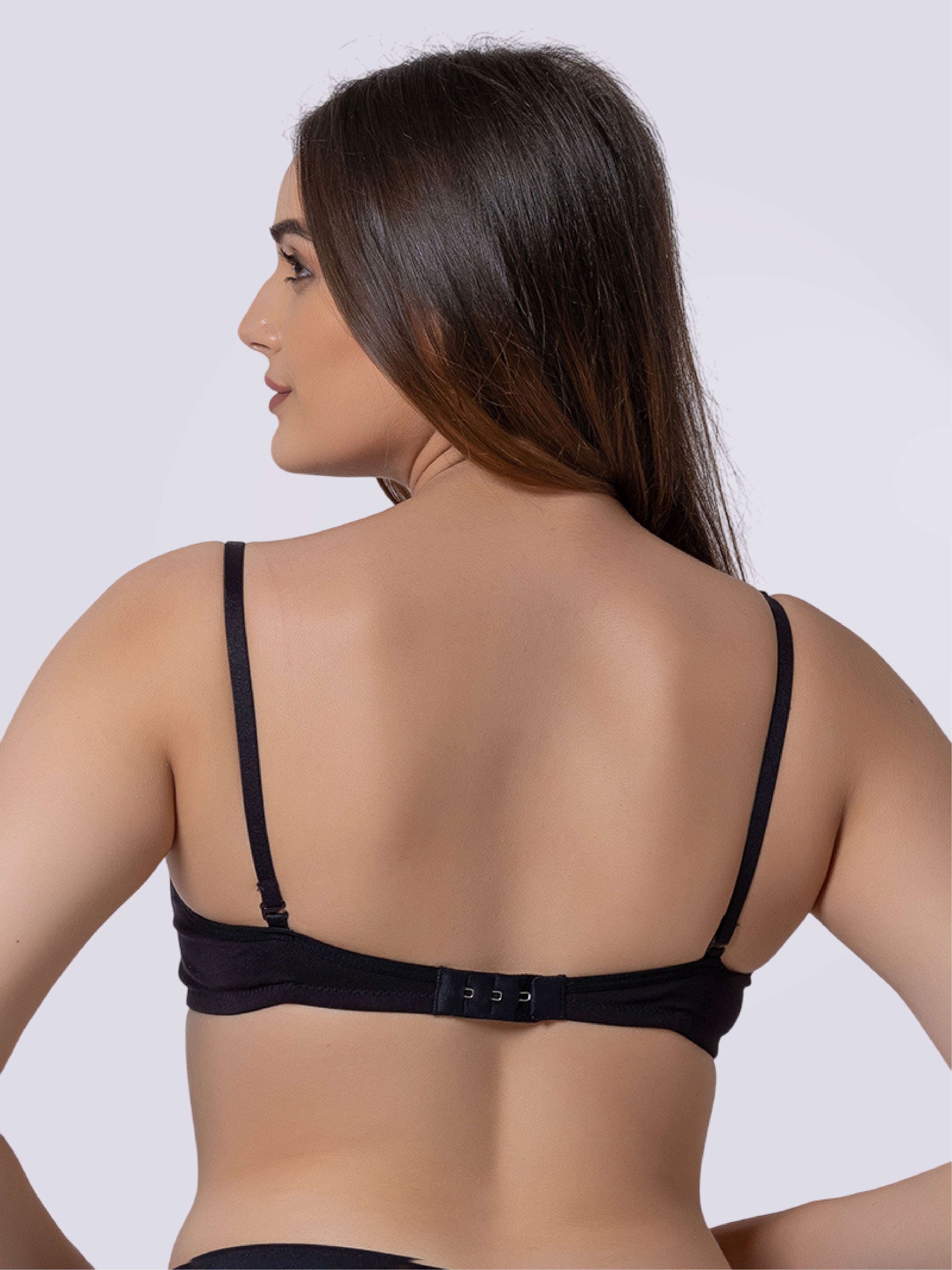 Sizzling Lycra Light Padded Non-Wire 3/4 Coverage Bra in Black